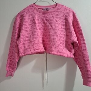 Juicy Couture x Forever 21 Sweater MediumnPink Fleece Barbiecore Semi Crop